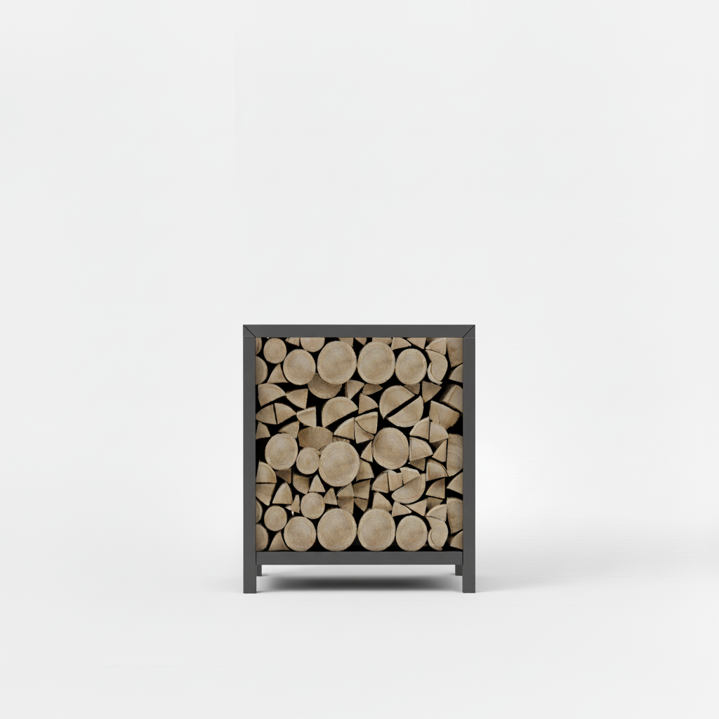 Houtopslag antraciet gepoedercoat 100x80x40cm
