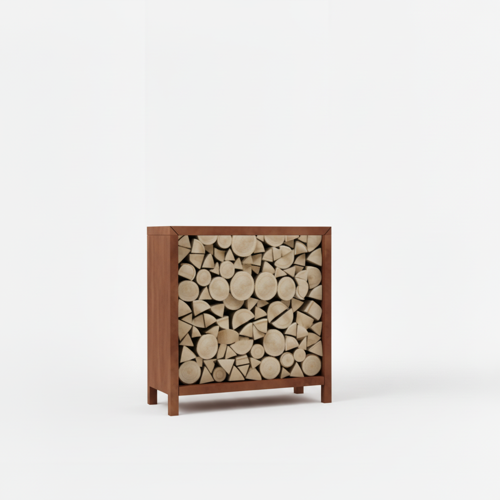 Houtopslag cortenstaal 100x100x40cm
