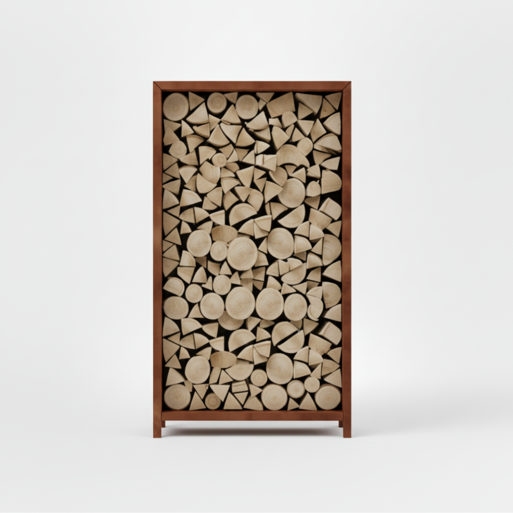 Houtopslag cortenstaal 180x100x40cm