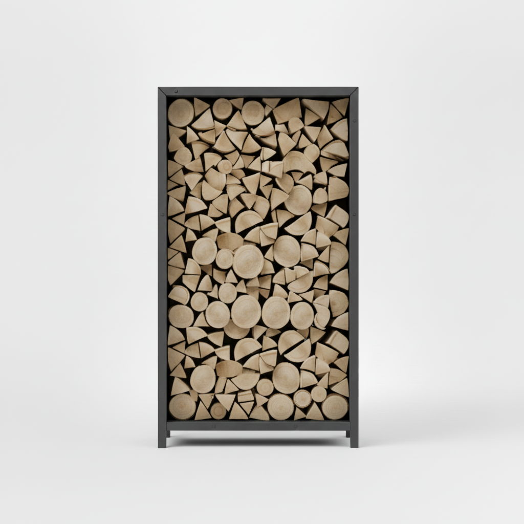 Houtopslag antraciet gepoedercoat 180x100x40cm