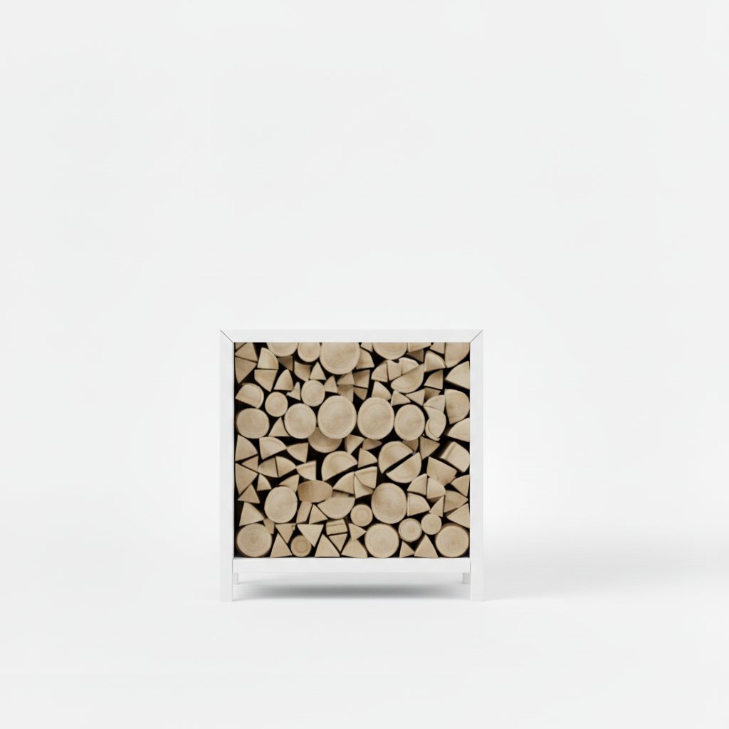 Houtopslag wit gepoedercoat 100x100x40cm