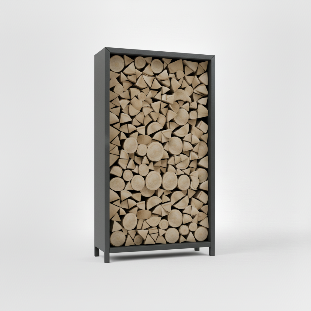 Houtopslag antraciet gepoedercoat 180x100x40cm
