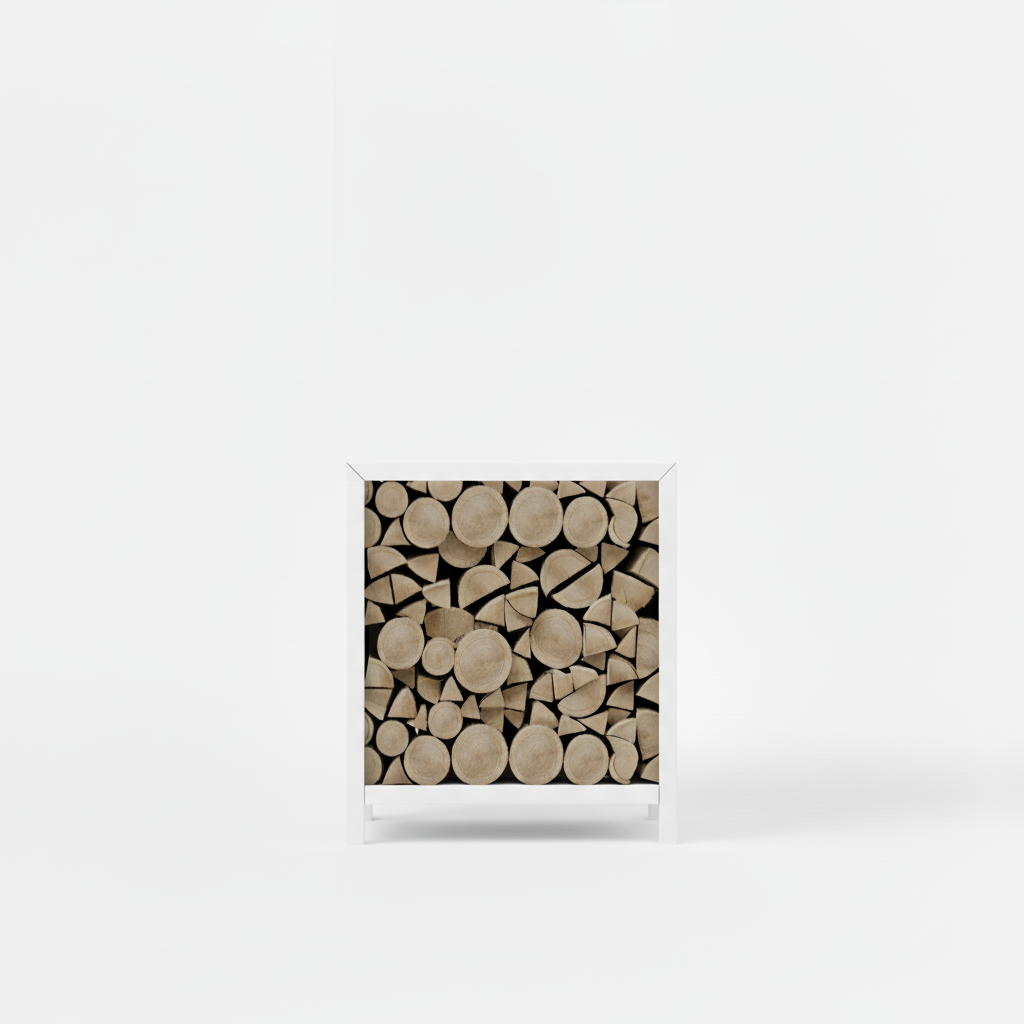 Houtopslag wit gepoedercoat 100x80x40cm