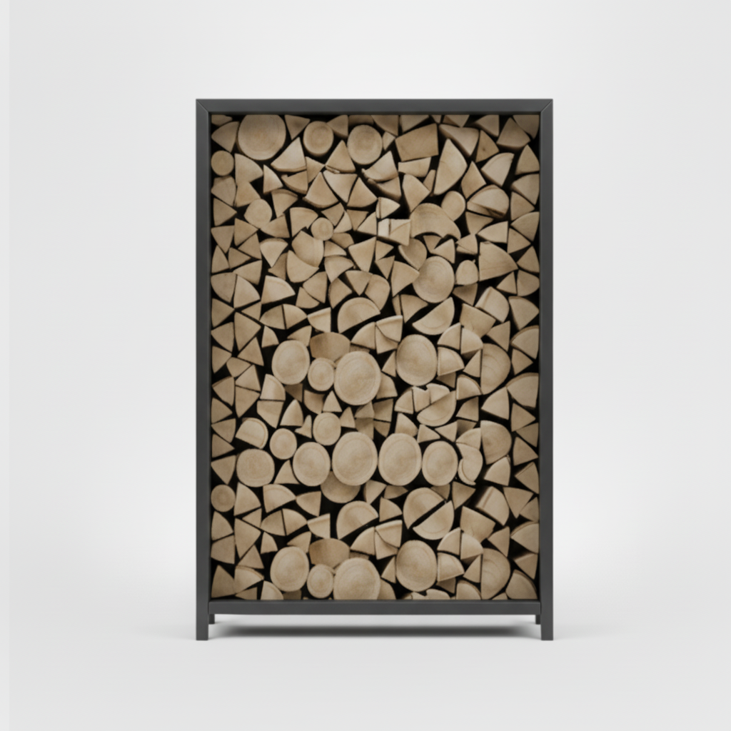 Houtopslag antraciet gepoedercoat 180x120x40cm