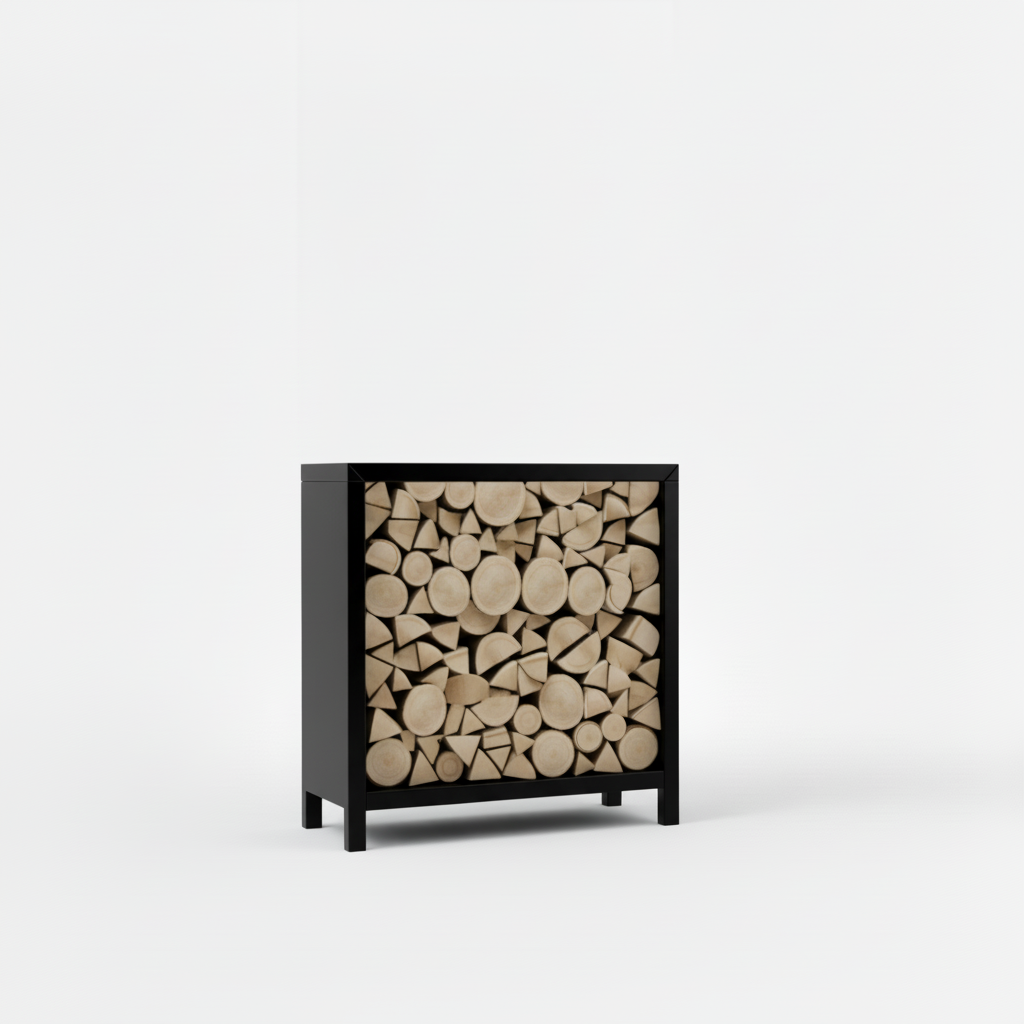 Houtopslag zwart gepoedercoat 100x100x40cm