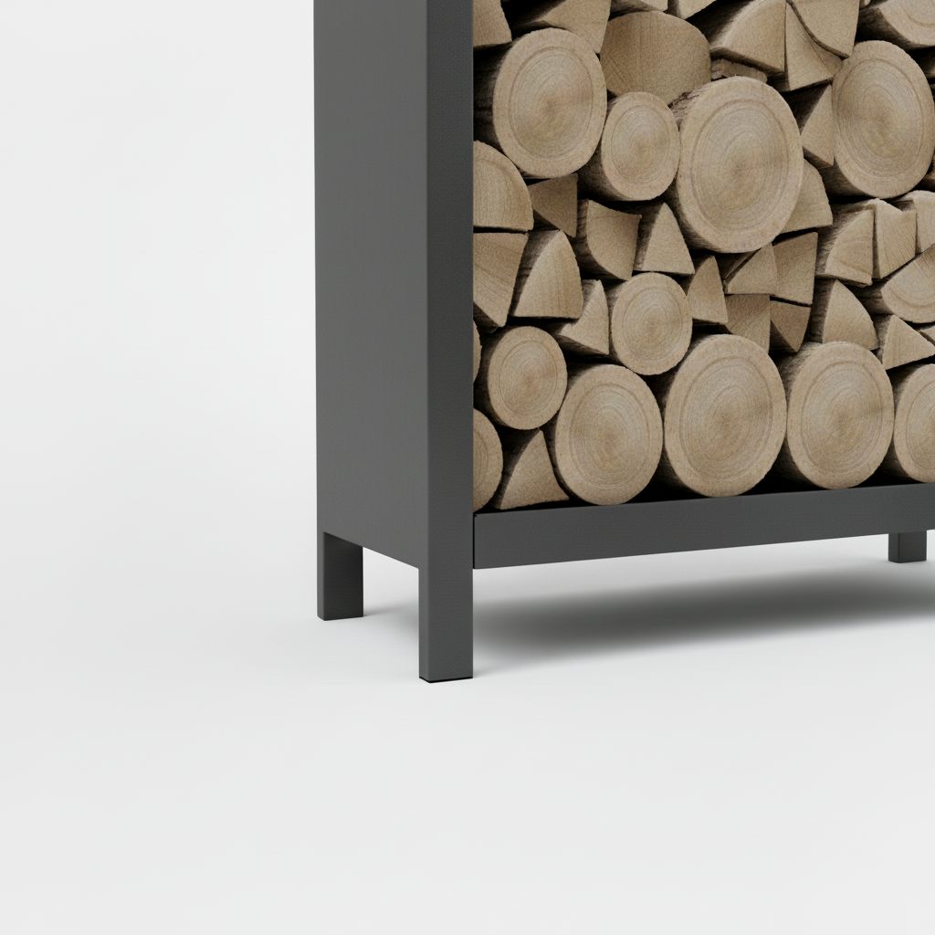 Houtopslag antraciet gepoedercoat 180x100x40cm