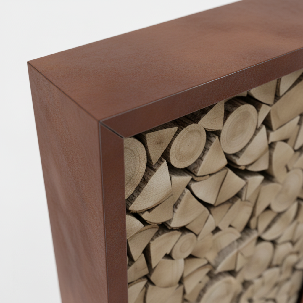Houtopslag cortenstaal 100x100x40cm