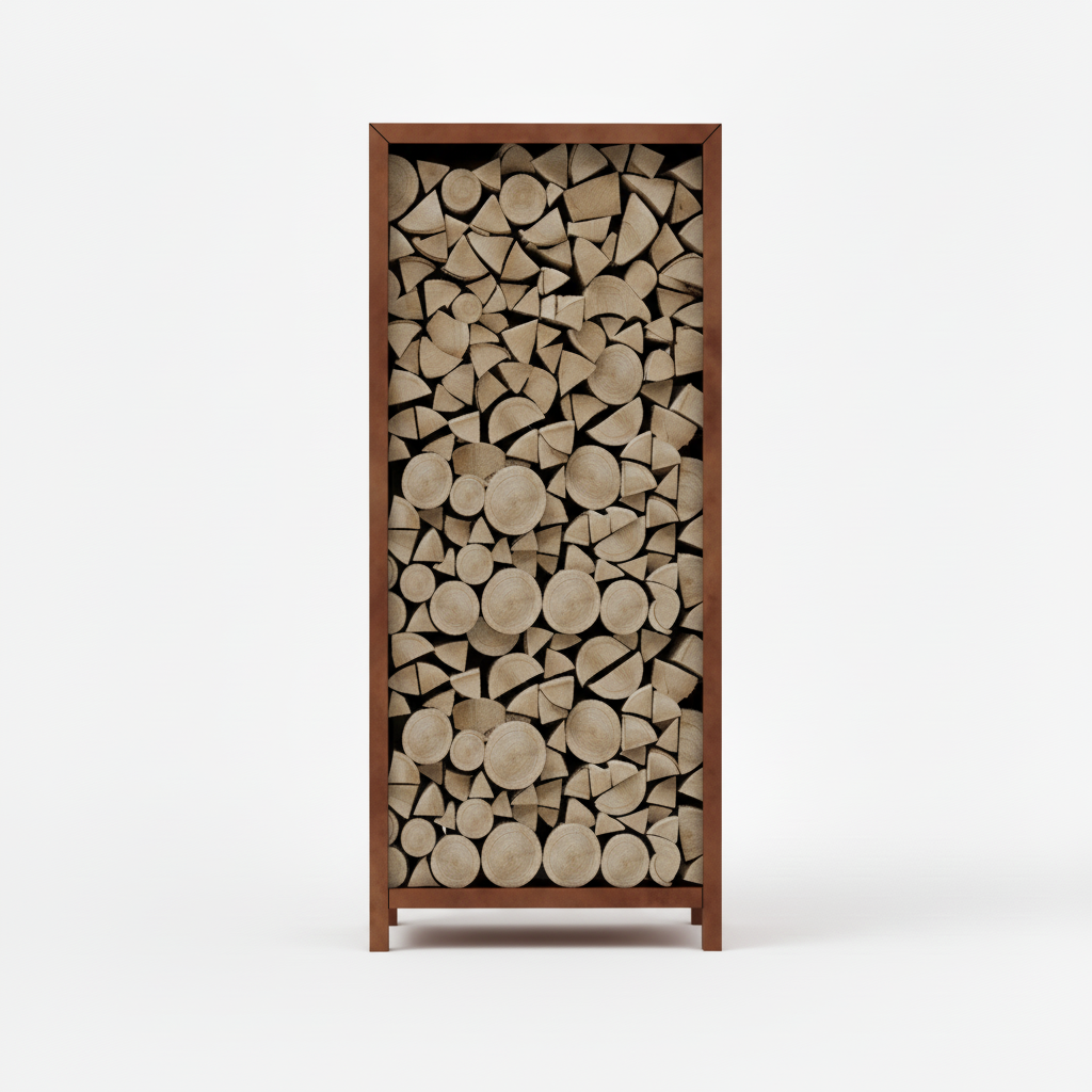 Houtopslag cortenstaal 180x80x40cm