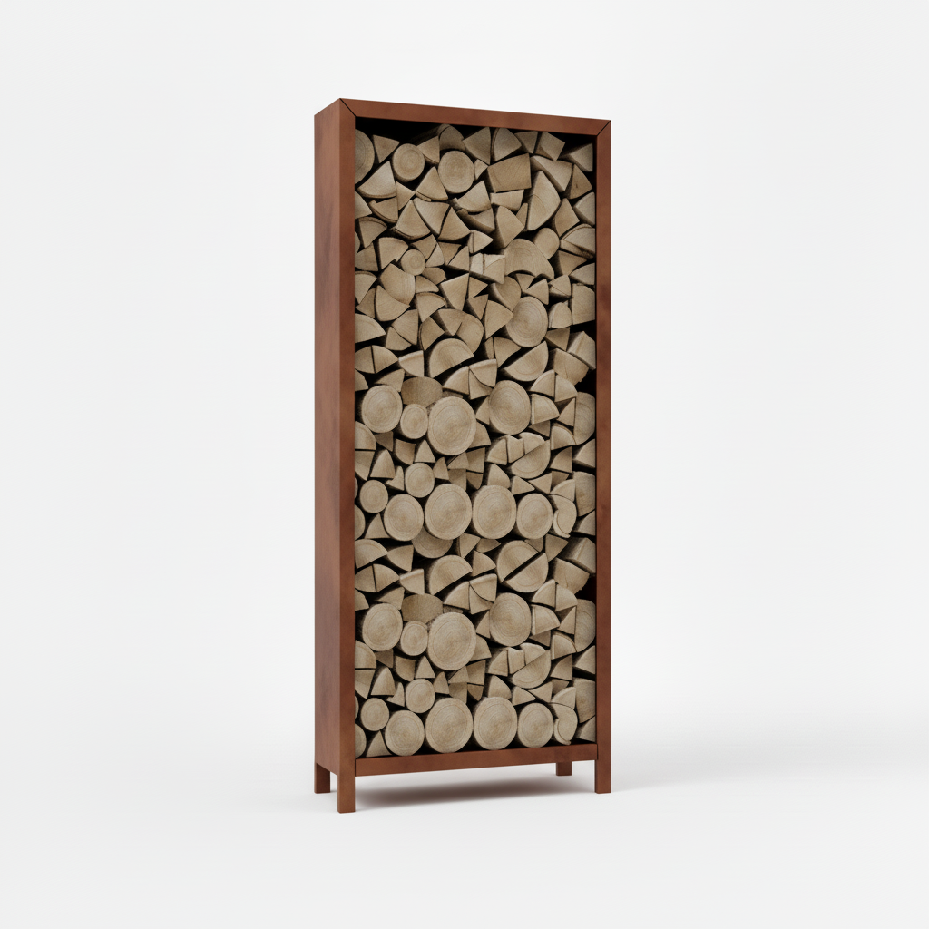 Houtopslag cortenstaal 180x80x40cm