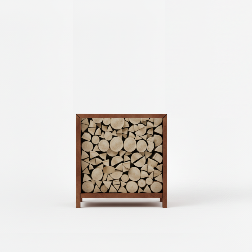 Houtopslag cortenstaal 100x100x40cm