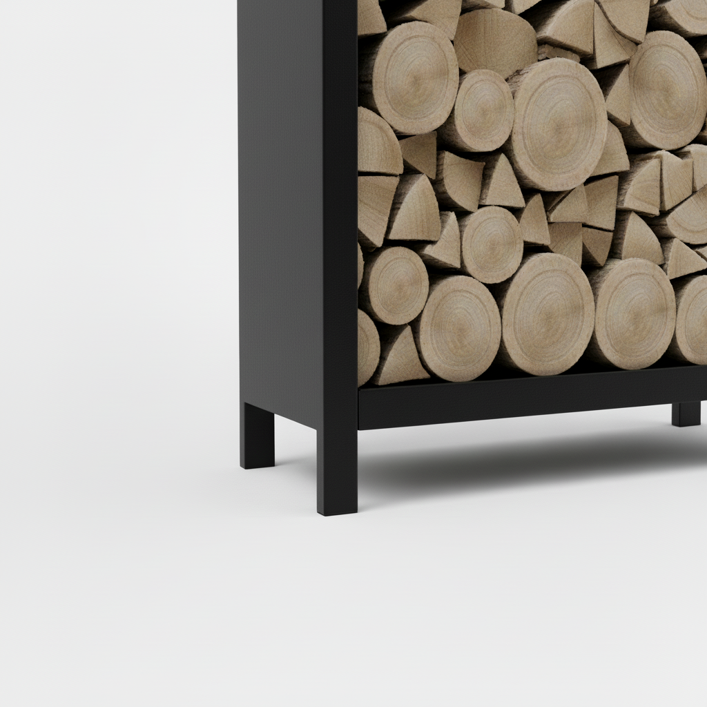 Houtopslag zwart gepoedercoat 100x120x40cm