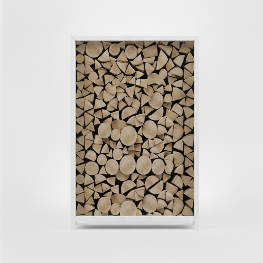 Houtopslag wit gepoedercoat 180x120x40cm