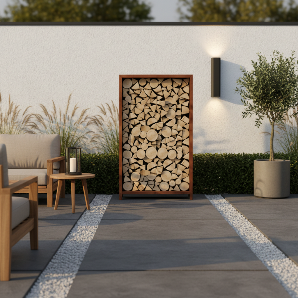 Cortenstaal houthok: weerbestendige opslag