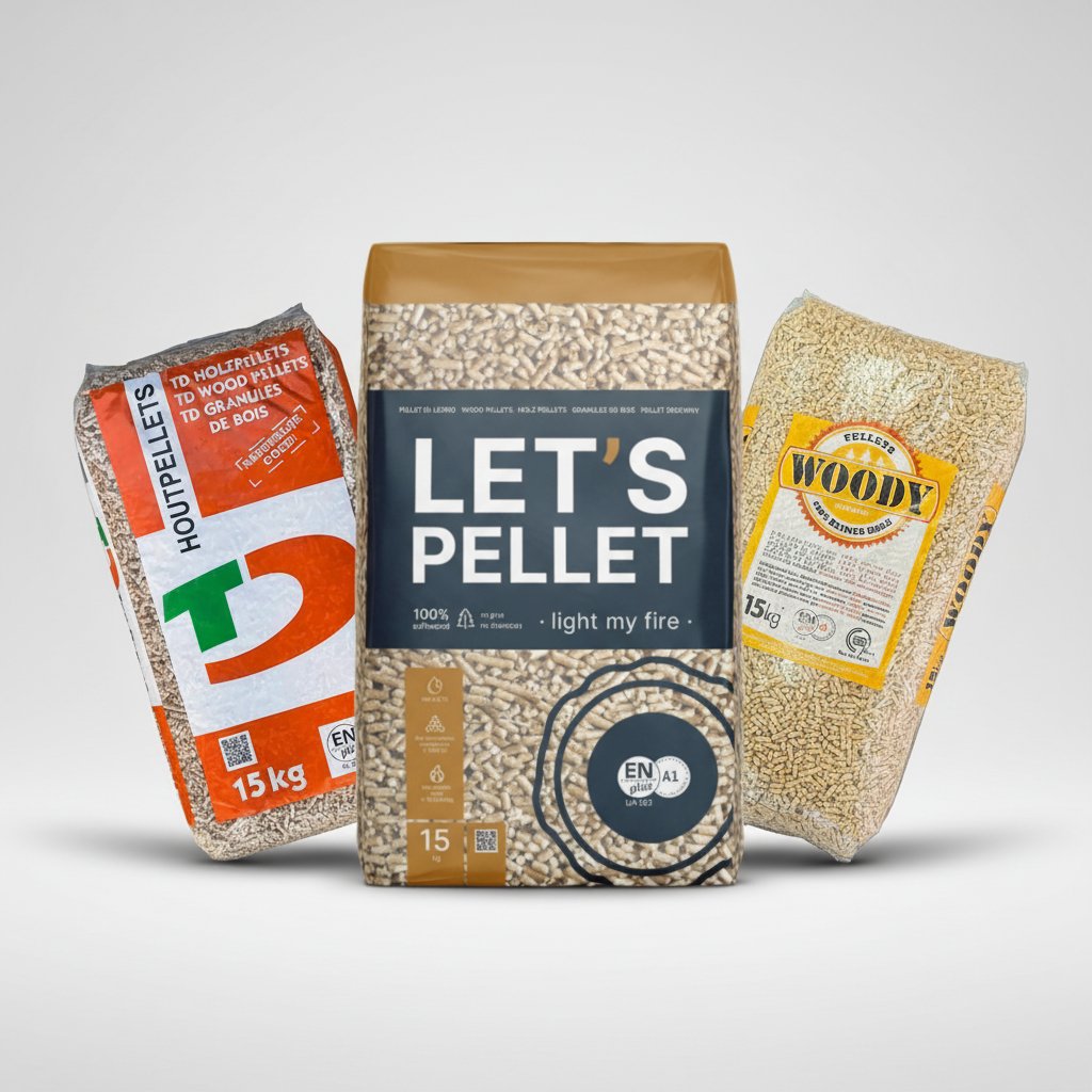 Houtpellets vergelijken: Let’s Pellet vs Woody vs Ten Damme vs Verba