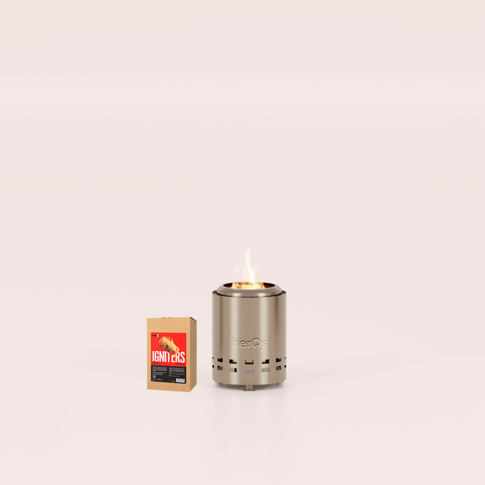 HerQs smokeless firepit mighty + 100 gratis fire starters