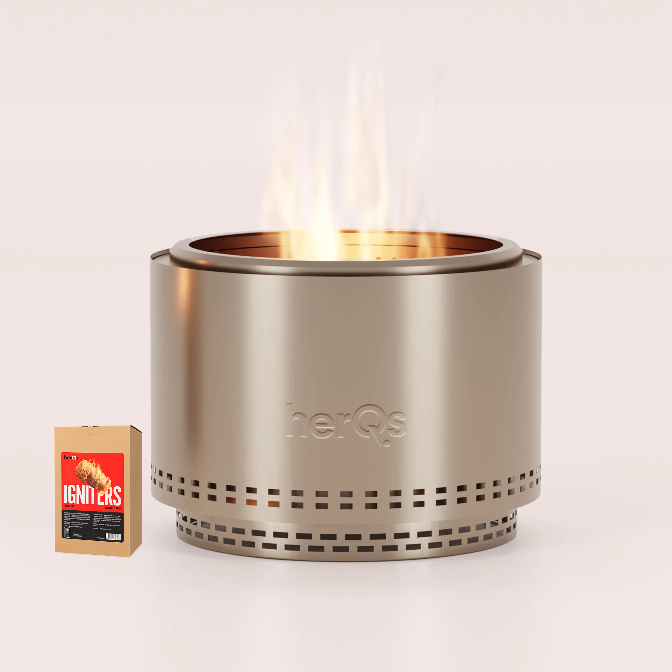 HerQs smokeless firepit chief + 100 gratis fire starters