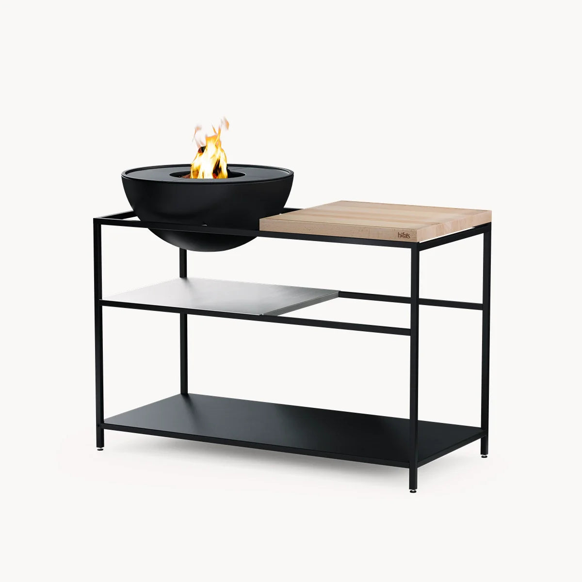 Höfats fire kitchen met bowl 57 Plancha bbq set