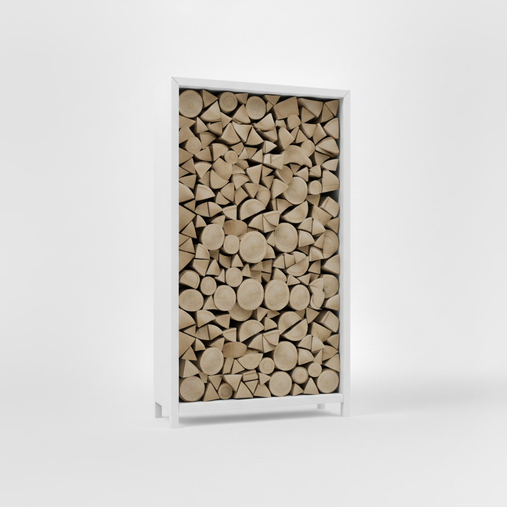 Houtopslag wit gepoedercoat 180x100x40cm