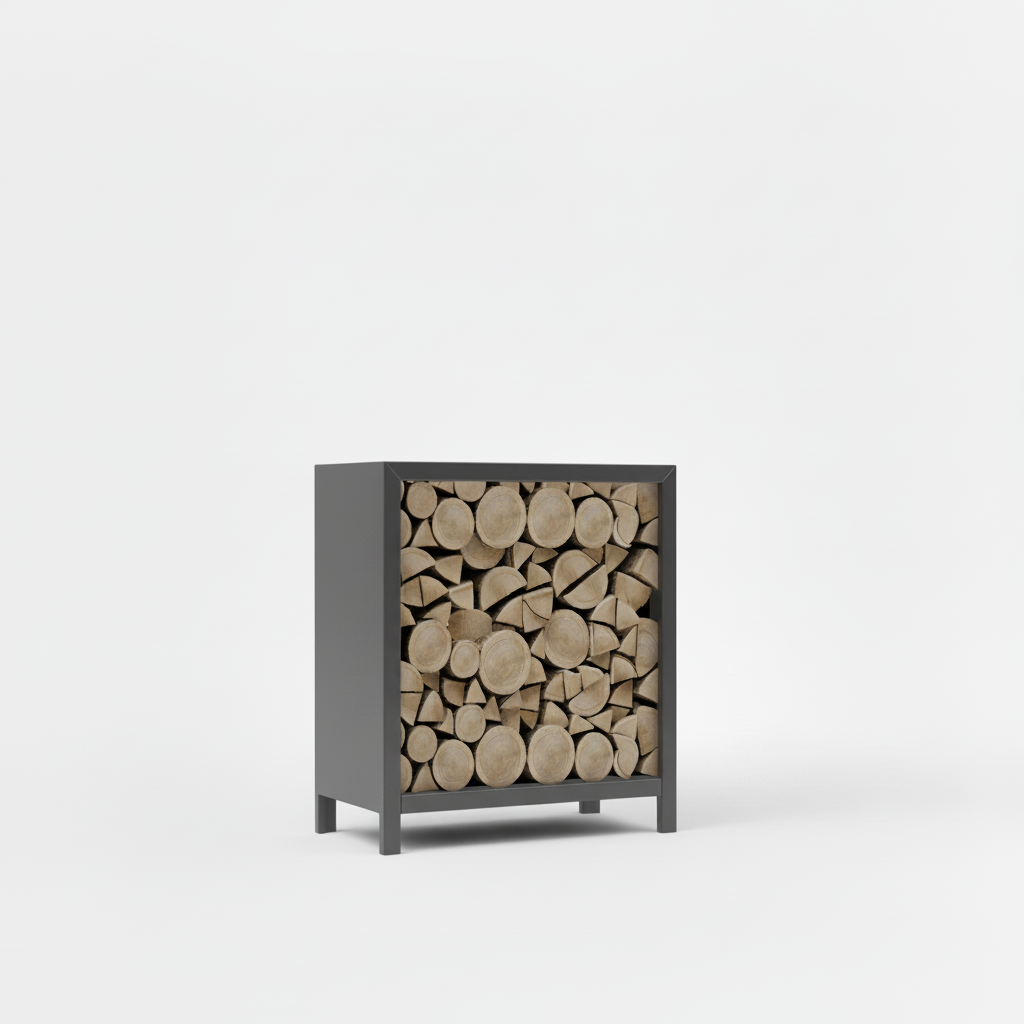 Houtopslag antraciet gepoedercoat 100x80x40cm
