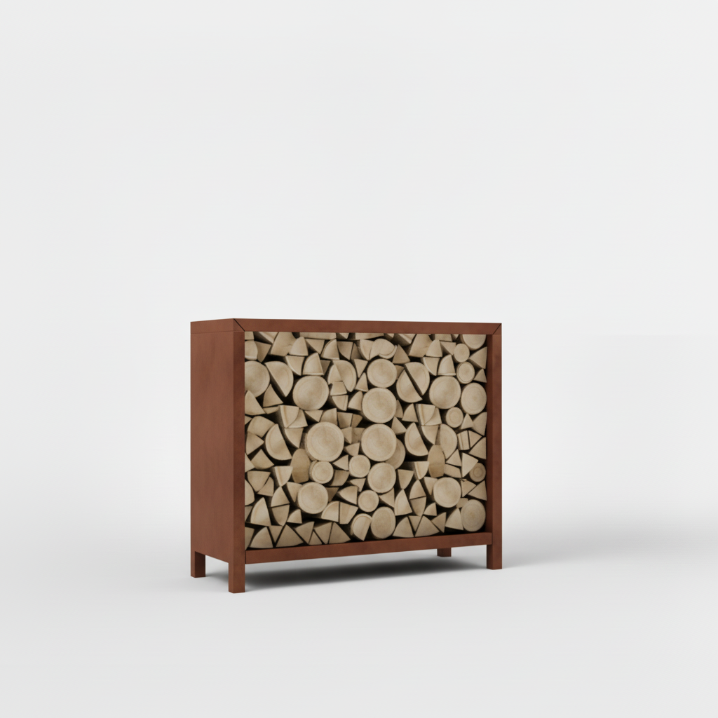 Houtopslag cortenstaal 100x120x40cm
