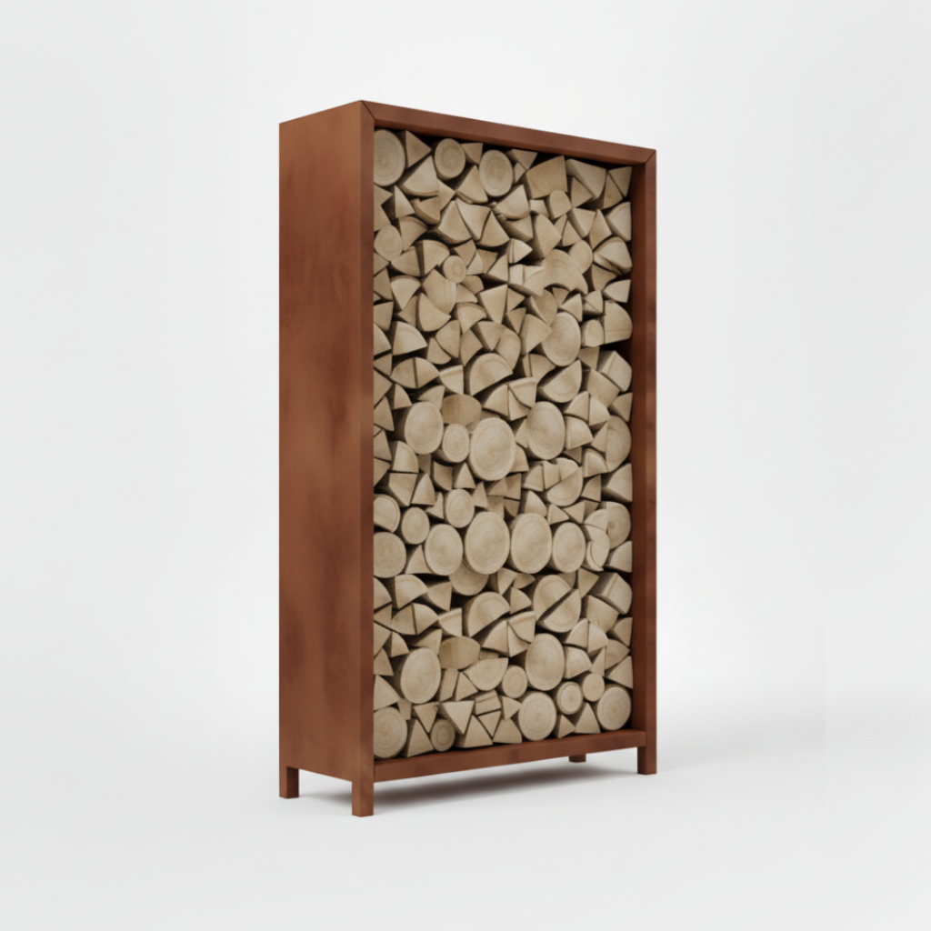 Houtopslag cortenstaal 180x100x40cm
