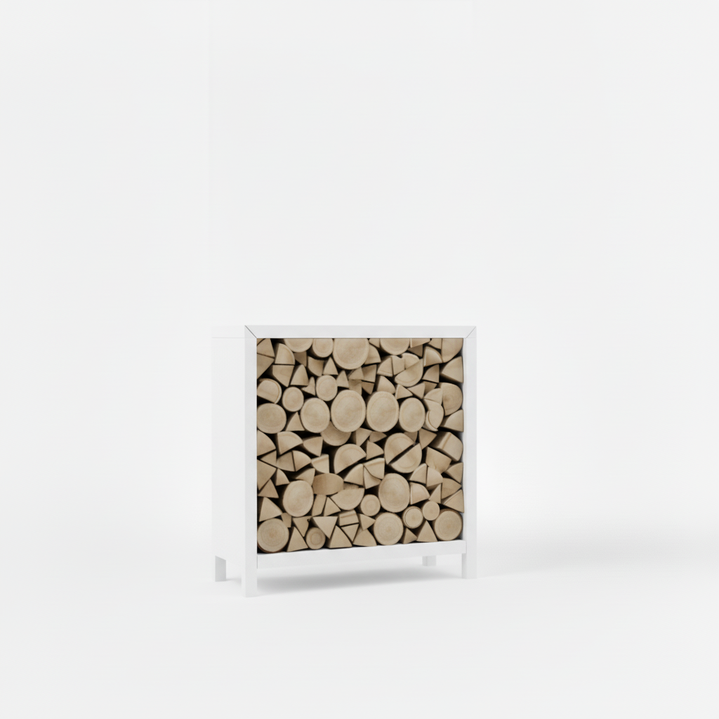 Houtopslag wit gepoedercoat 100x100x40cm