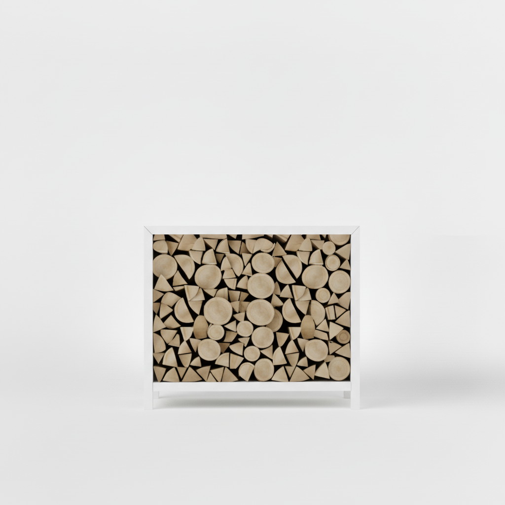 Houtopslag wit gepoedercoat 100x120x40cm