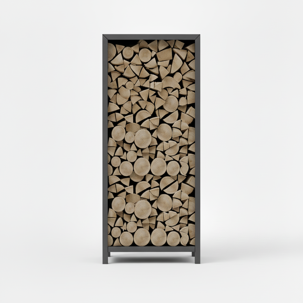 Houtopslag antraciet gepoedercoat 180x80x40cm