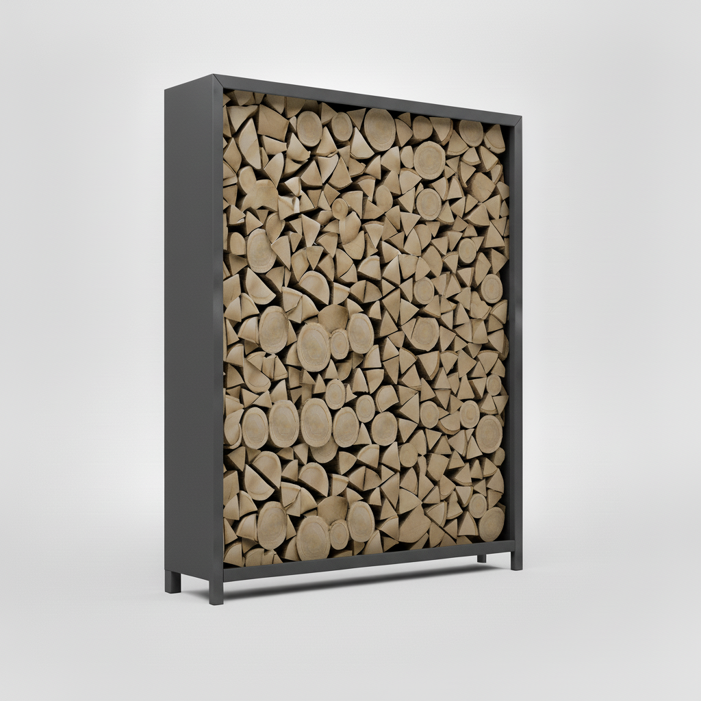 Houtopslag antraciet gepoedercoat 180x120x40cm