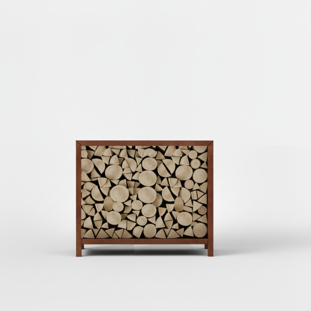 Houtopslag cortenstaal 100x120x40cm