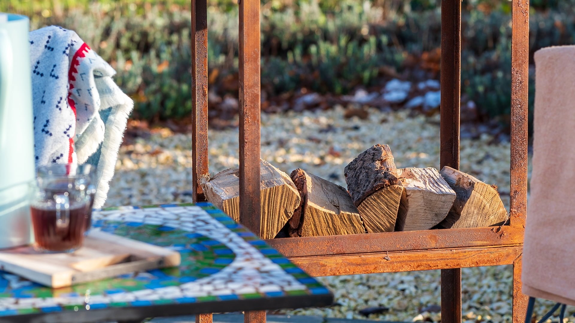 Redfire hodr handmade houtopslag box 50 cm roest