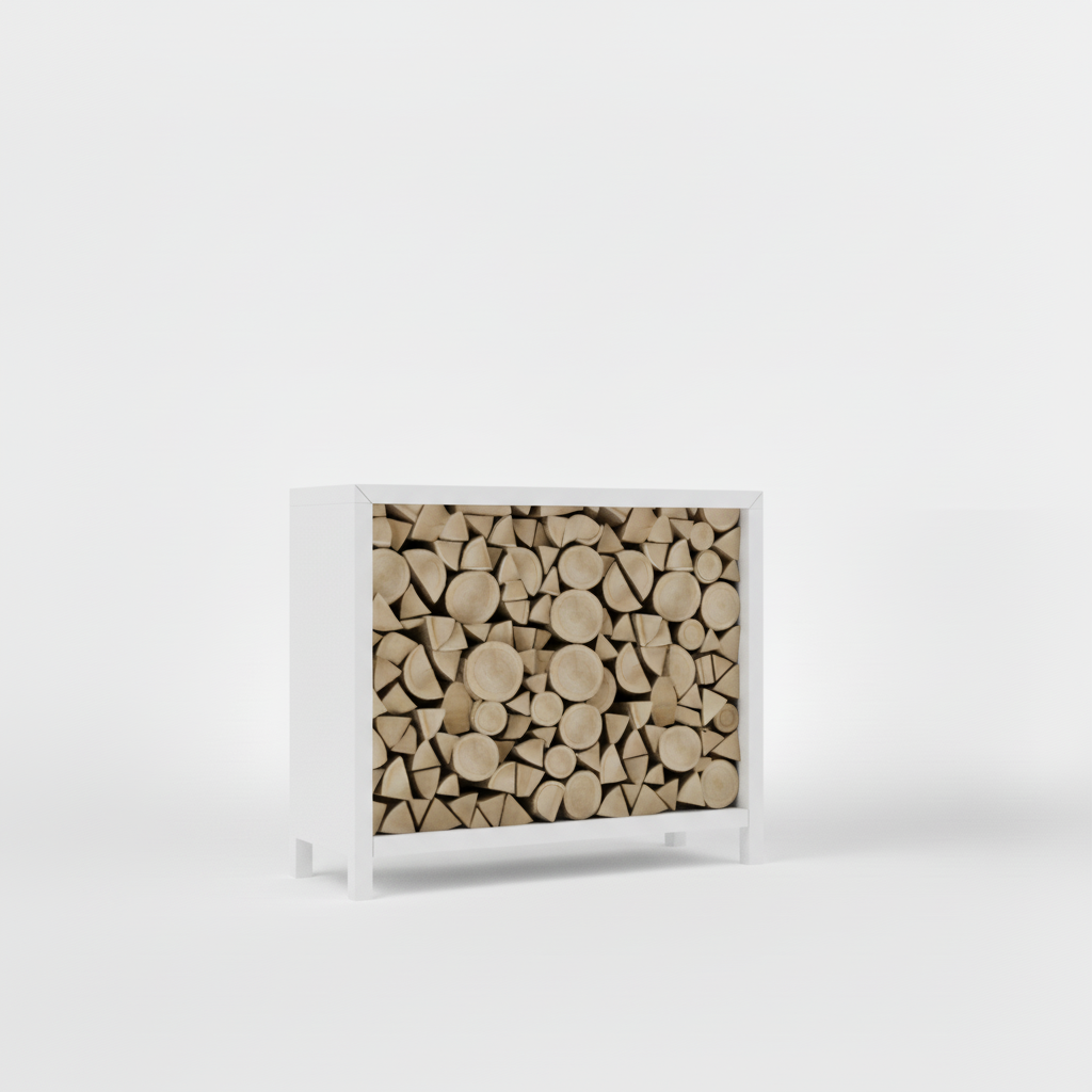 Houtopslag wit gepoedercoat 100x120x40cm