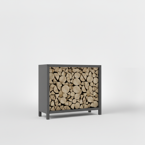 Houtopslag antraciet gepoedercoat 100x120x40cm