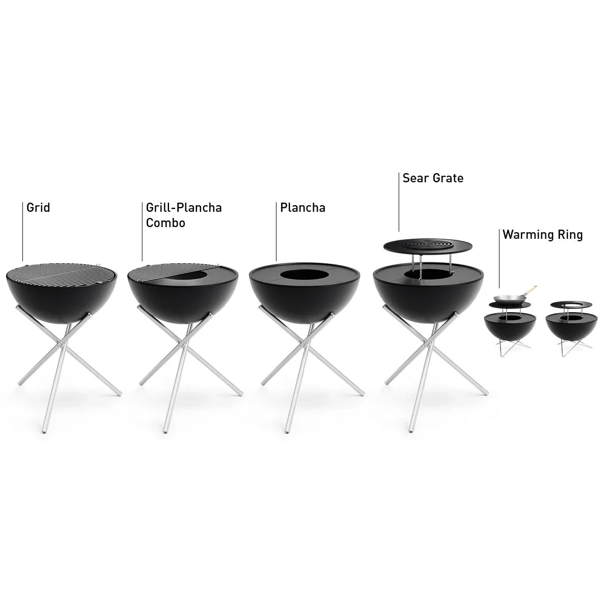 Höfats bowl 57 vuurkorf plancha bbq set laag