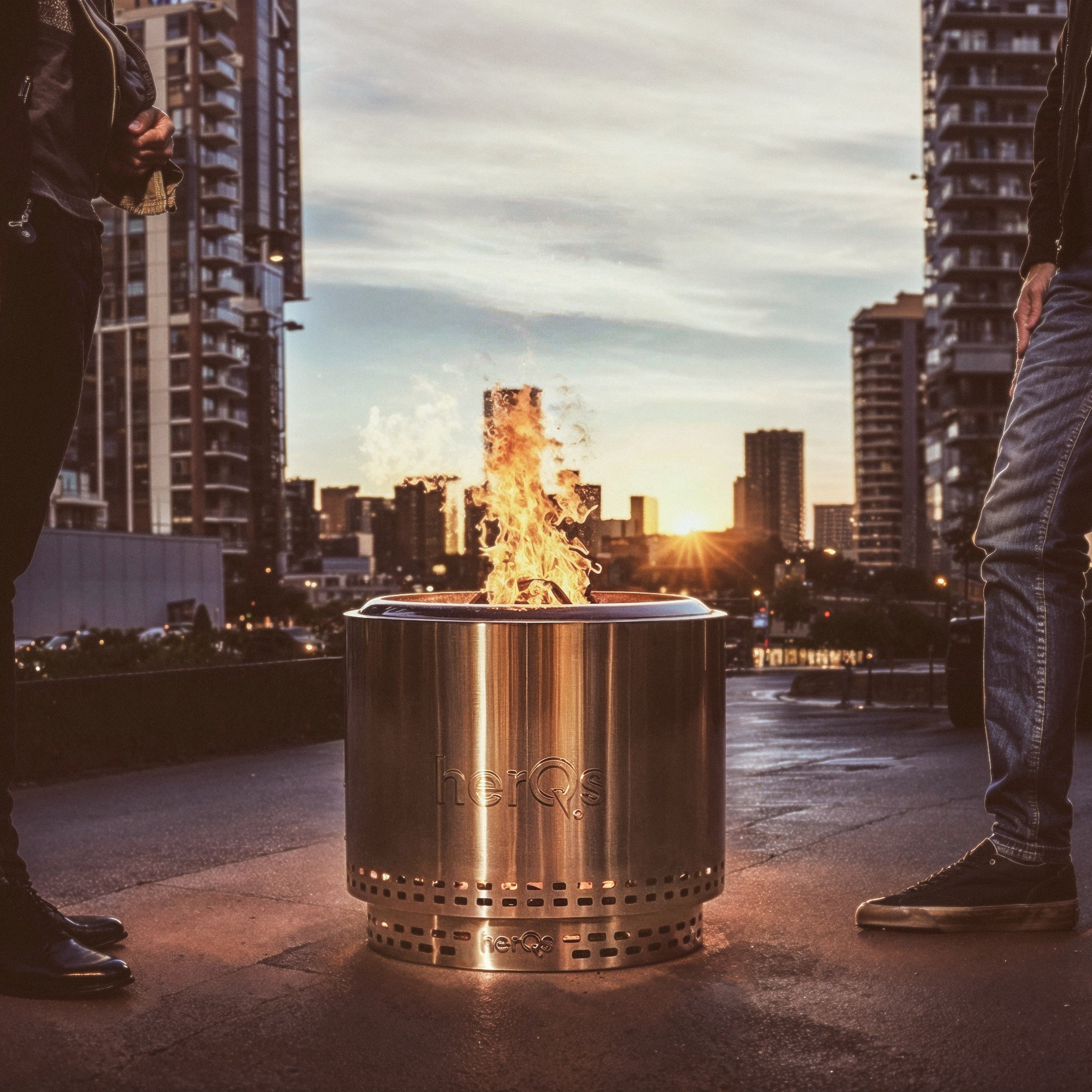 HerQs smokeless firepit blaze