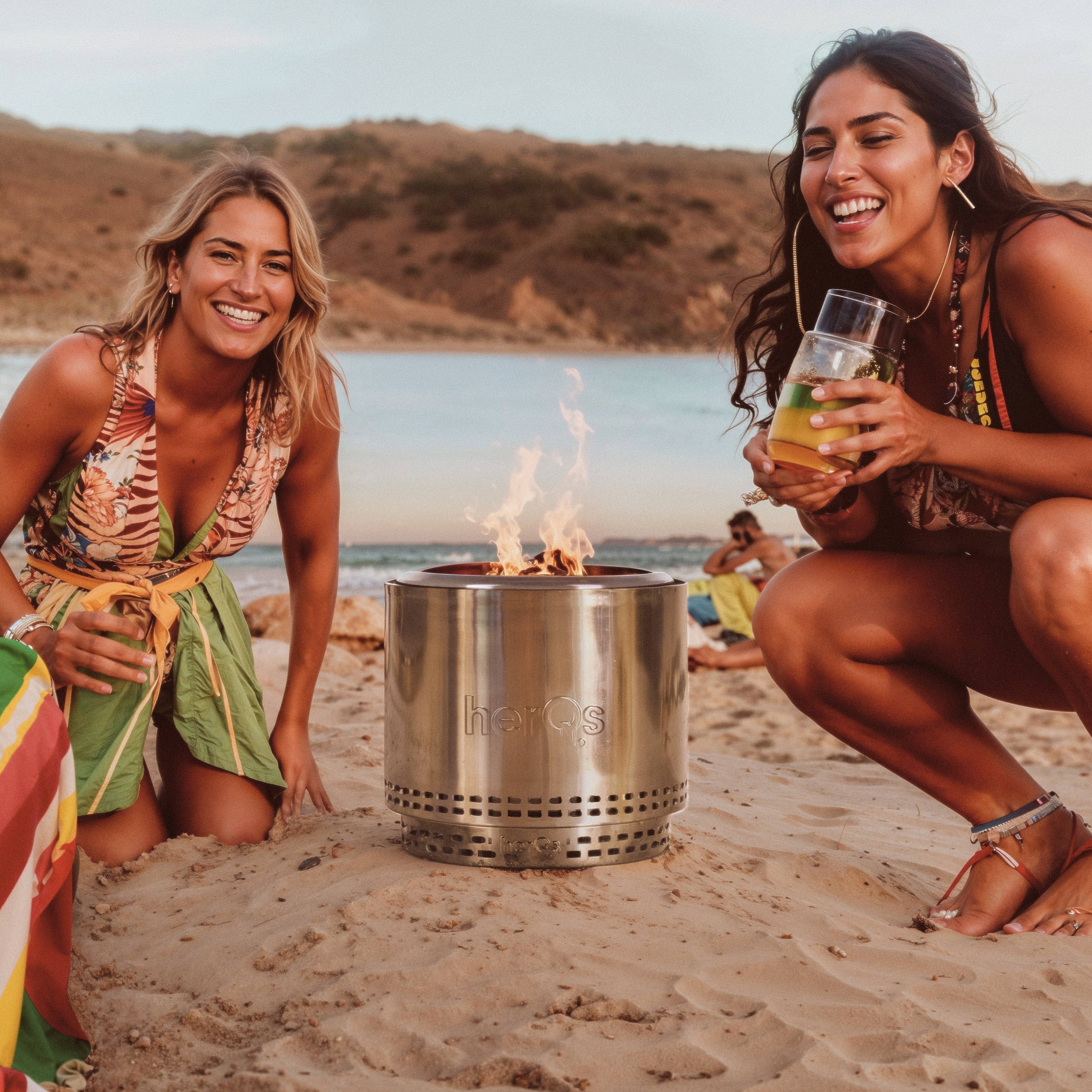 HerQs smokeless firepit blaze