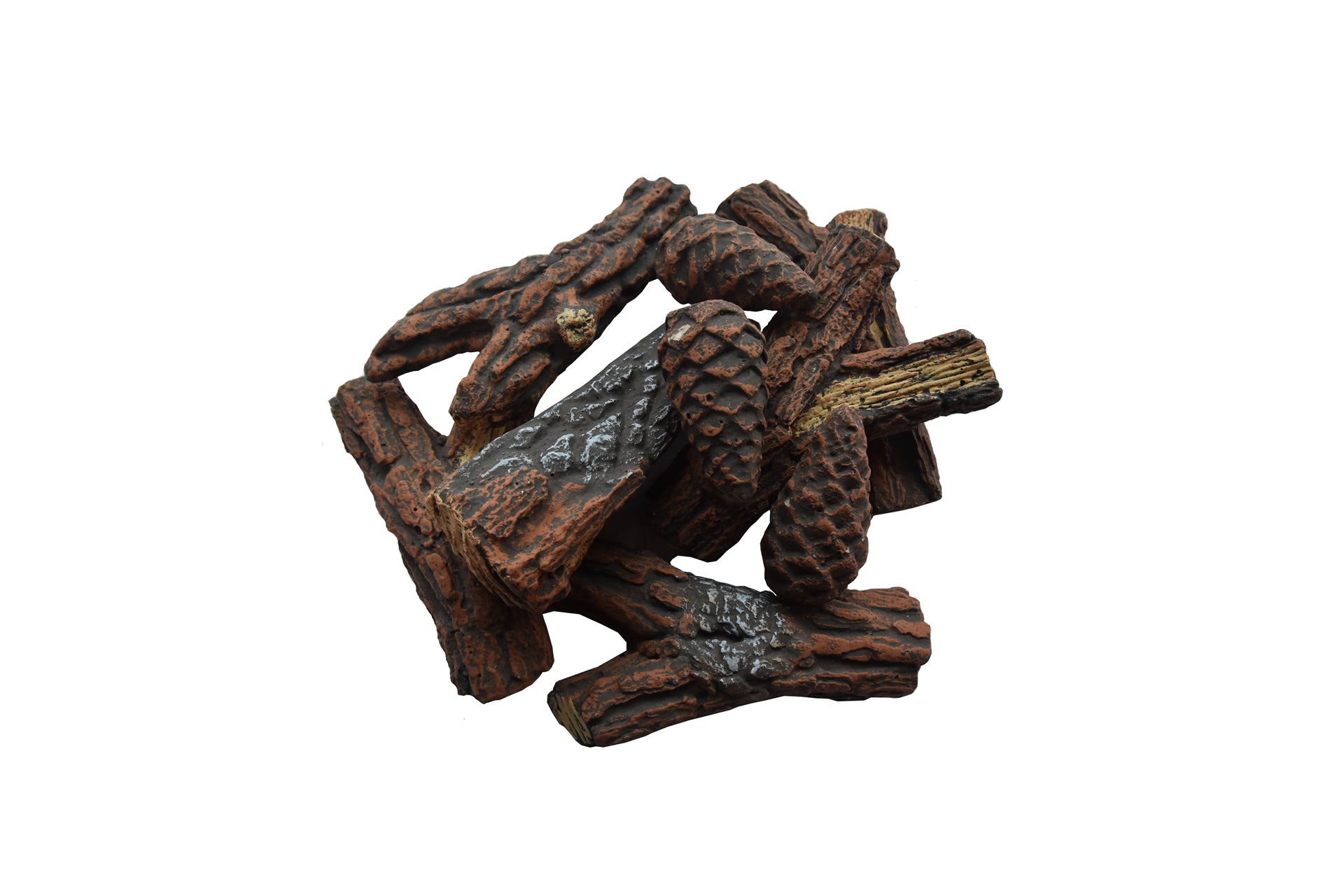 Elementi keramisch brandhout set van 10 realistische houtblokken