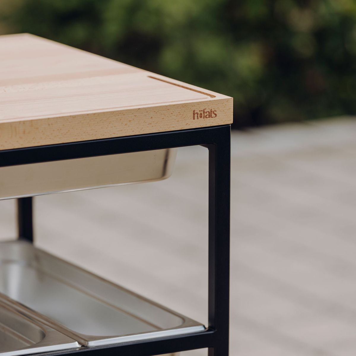 Höfats fire kitchen met bowl 57 Plancha bbq set