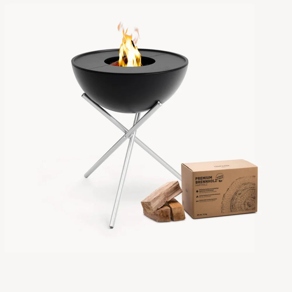 Höfats bowl 57 vuurkorf plancha bbq set hoog + premium hout