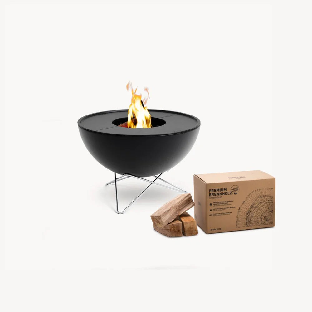 Höfats bowl 57 vuurkorf plancha bbq set laag + premium hout