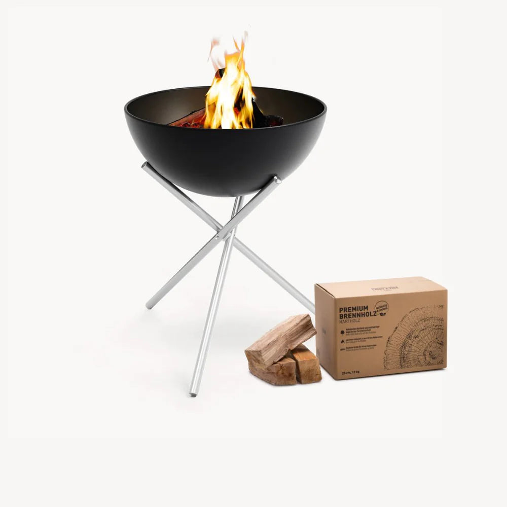 Höfats bowl 57 vuurkorf met driepoot + premium hout