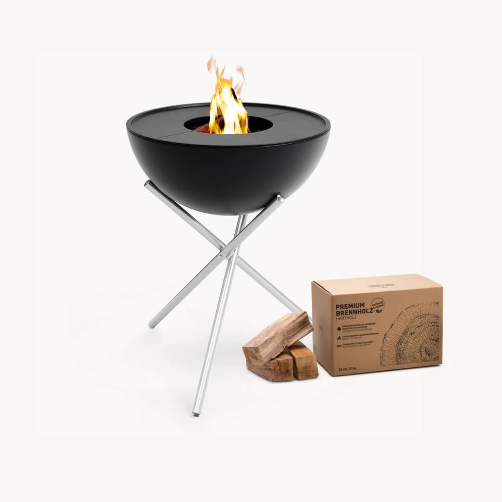 Höfats bowl 70 vuurkorf plancha bbq set hoog + premium hout