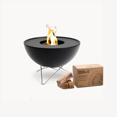 Höfats bowl 70 vuurkorf plancha bbq set laag + premium hout