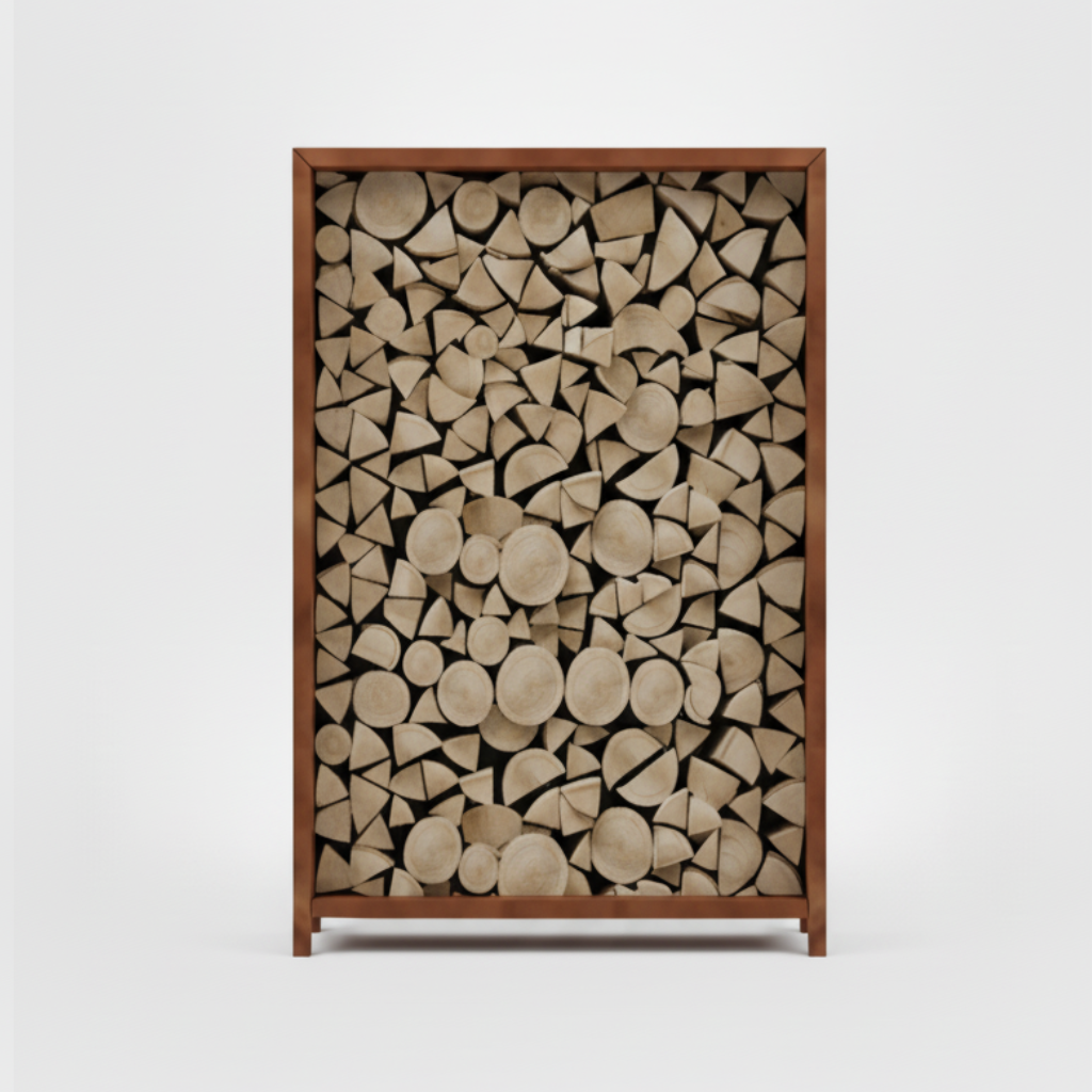 Houtopslag cortenstaal 180x120x40cm