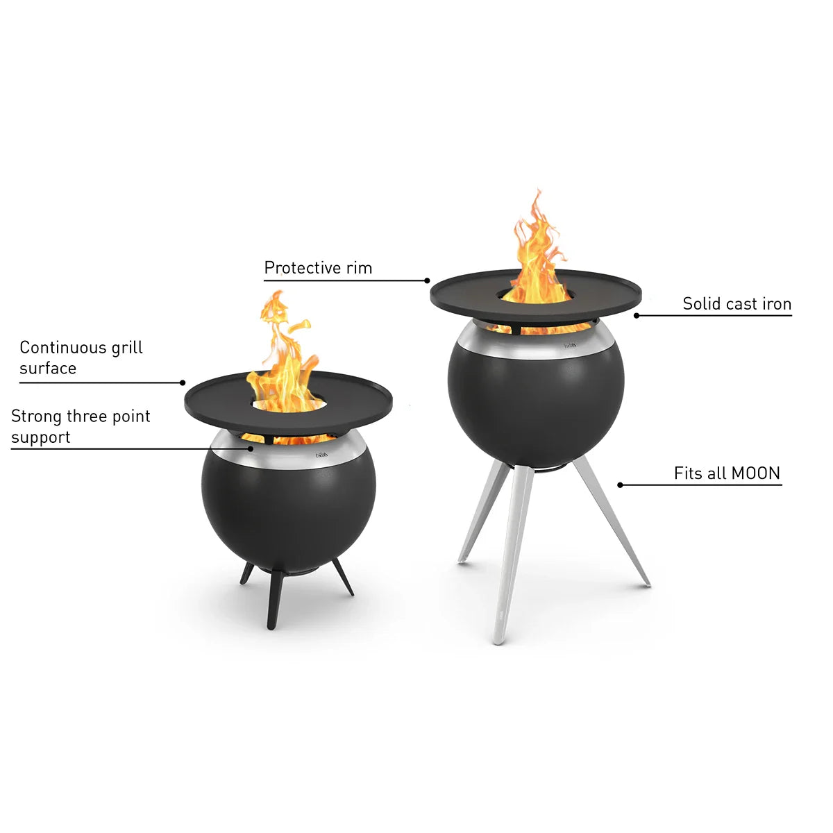 Höfats Moon 45 Plancha BBQ Set Hoog