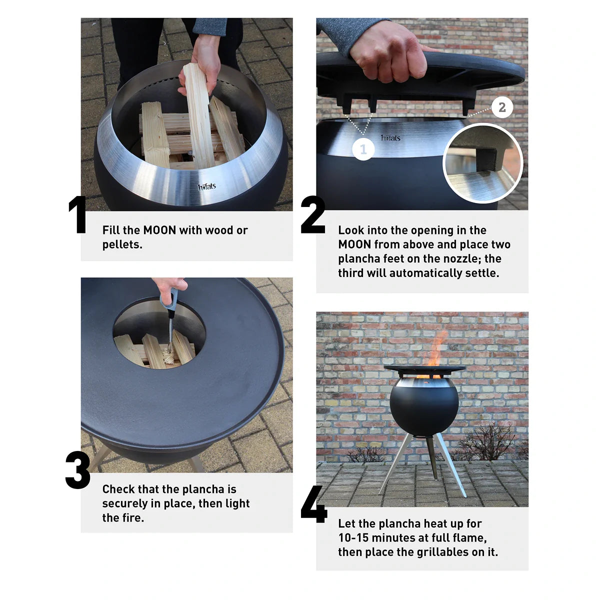 Höfats Moon 45 Plancha BBQ Set Laag