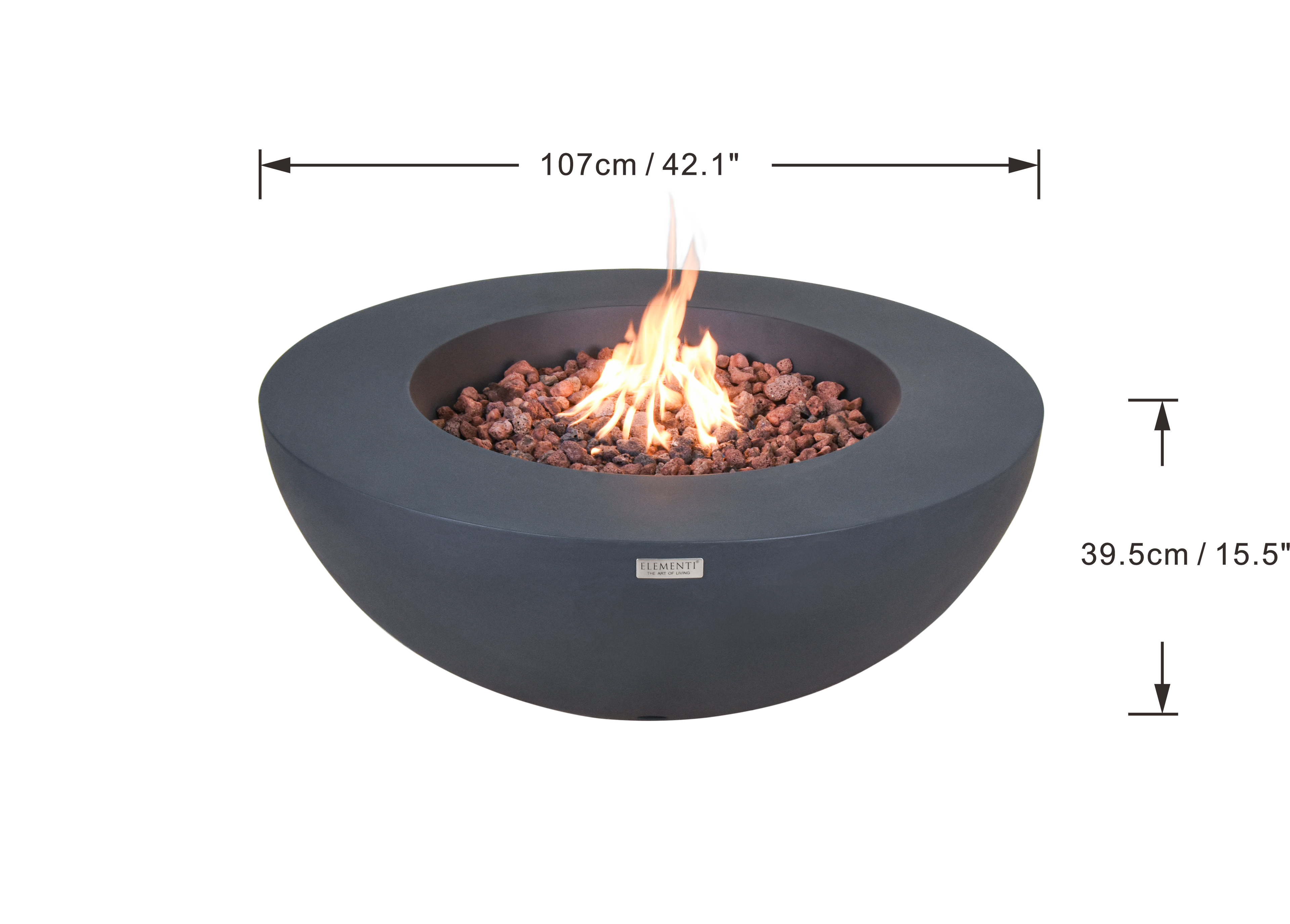 Elementi lunar bowl vuurtafel gas