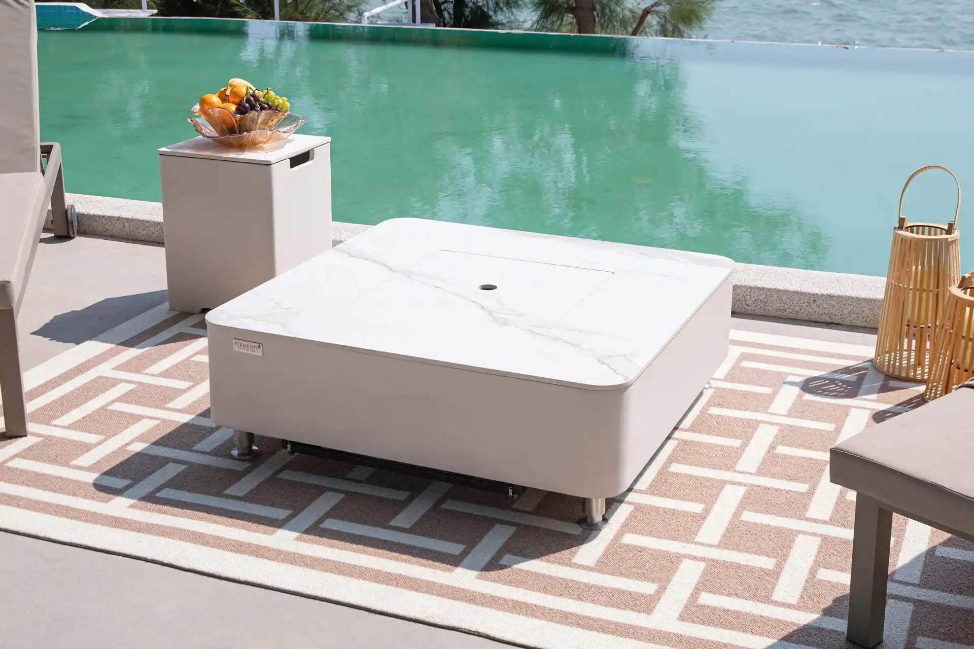 Elementi annecy porselein vuurtafel gas