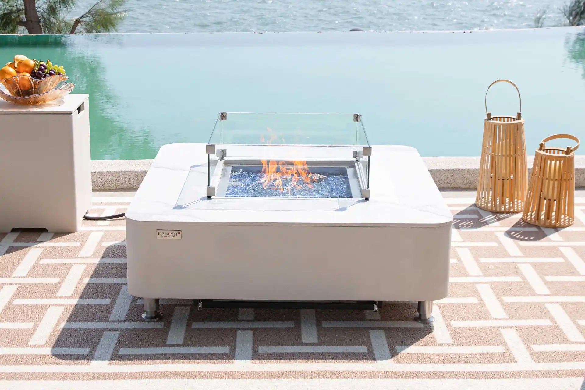 Elementi annecy porselein vuurtafel gas