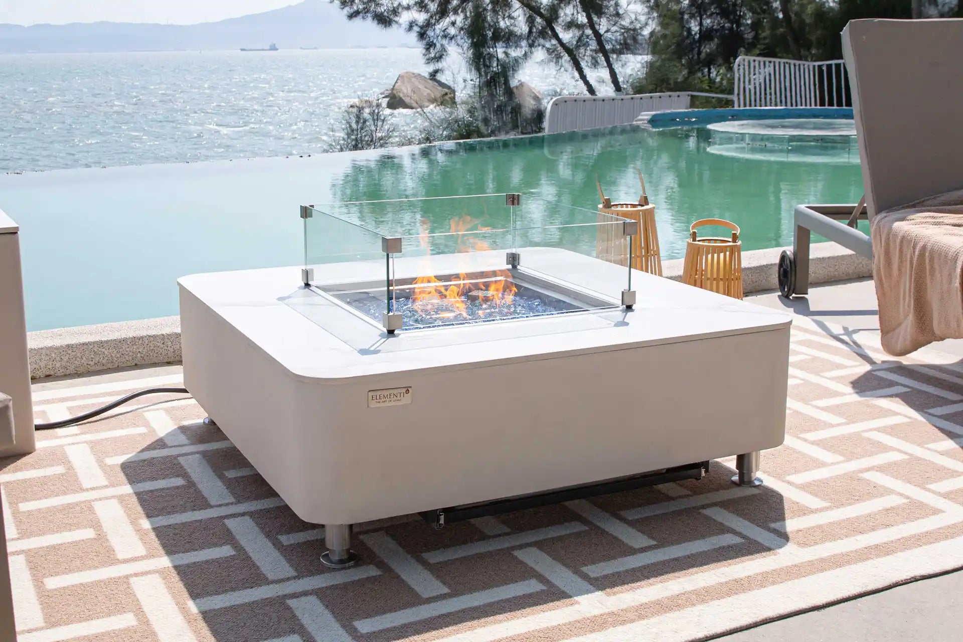 Elementi annecy porselein vuurtafel gas